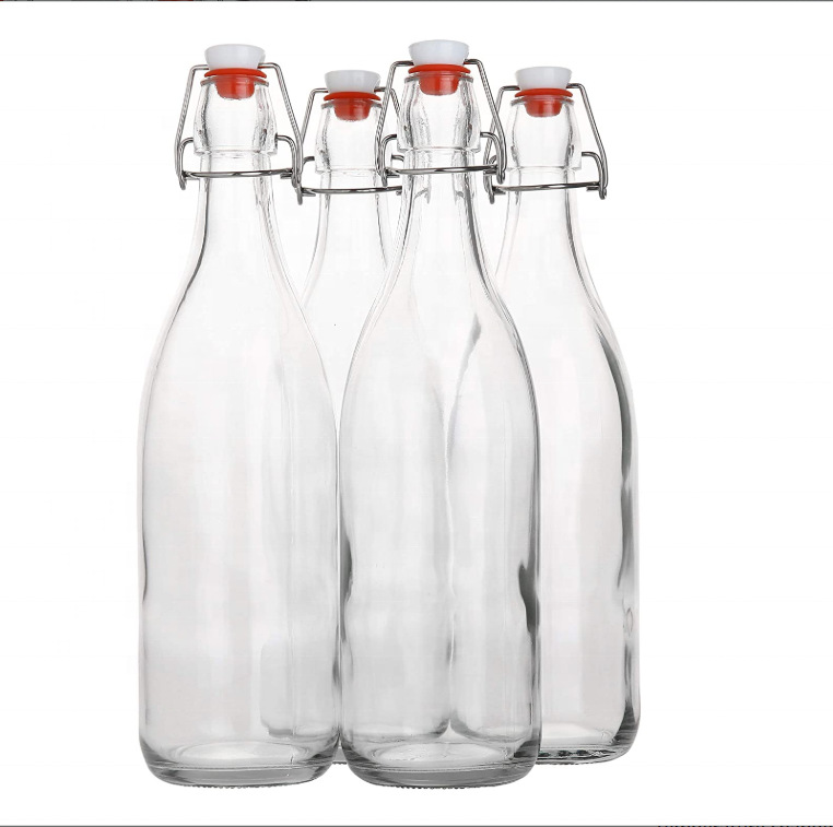 厂家批发零售500ml方圆乐卡扣玻璃瓶 250ml摇摆盖酵素酒瓶 饮料瓶