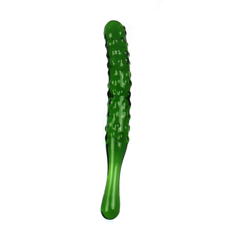 Gode en verre en forme de concombre vert, produit sexuel féminin, plug anal, masturbateur, jouet pour adulte_voghion.com