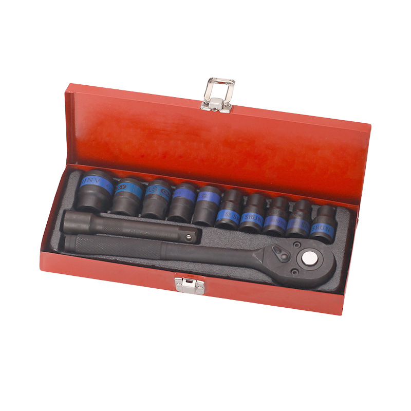 24 piezas de acero al cromo vanadio reparación de automóviles mango de luz rápida llave de trinquete f varilla azul cinturón manga caja de hierro herramienta traje