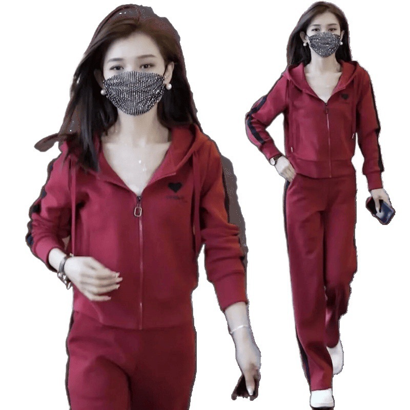 单件/套装洋气减龄休闲套装新款秋季时尚显瘦阔腿裤运动服两件套|undefined