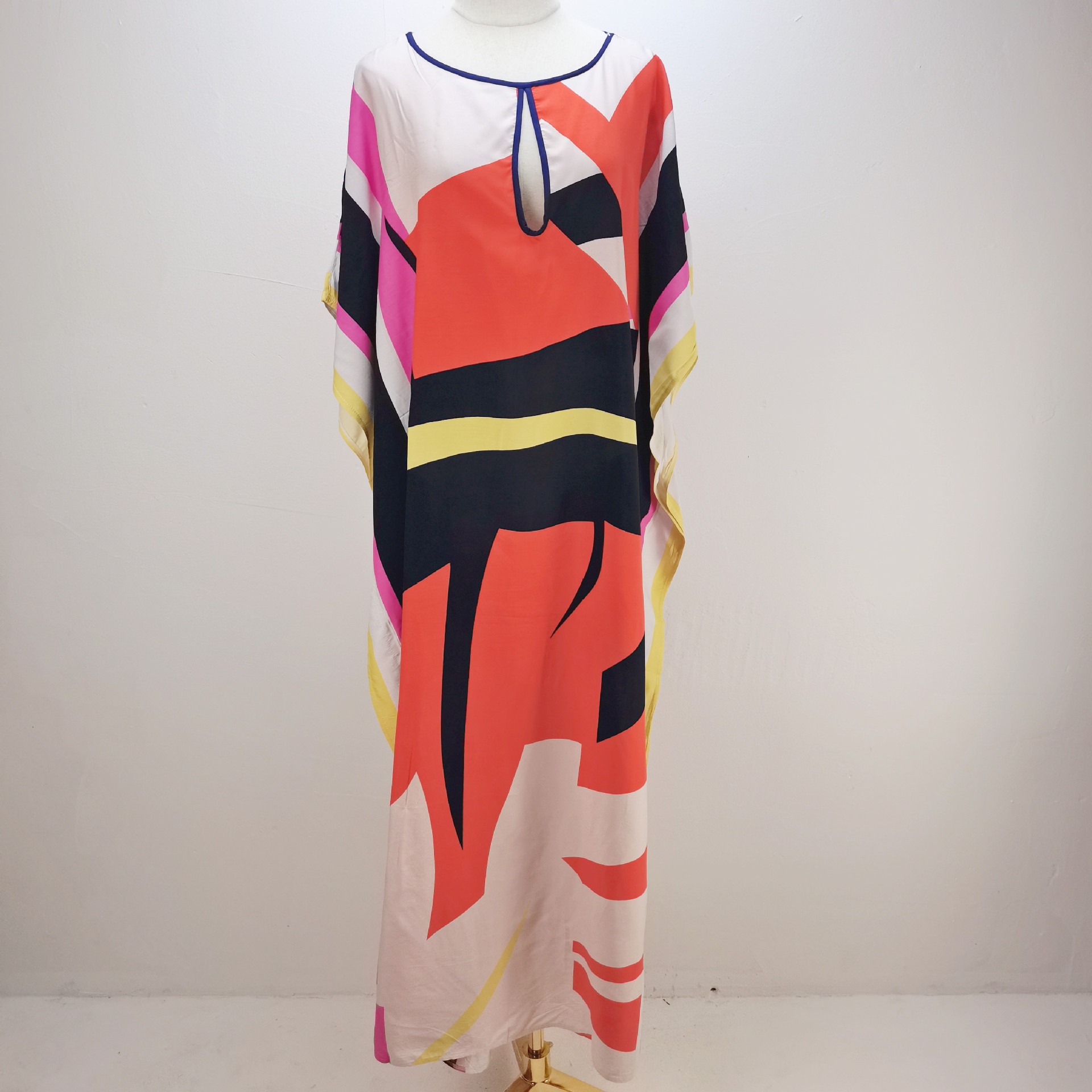 Cubierta de la playa de secado rápido Vestido de playa impreso holgado traje de vacaciones bikini protección solar camisa traje de baño cubierta hasta 1D40