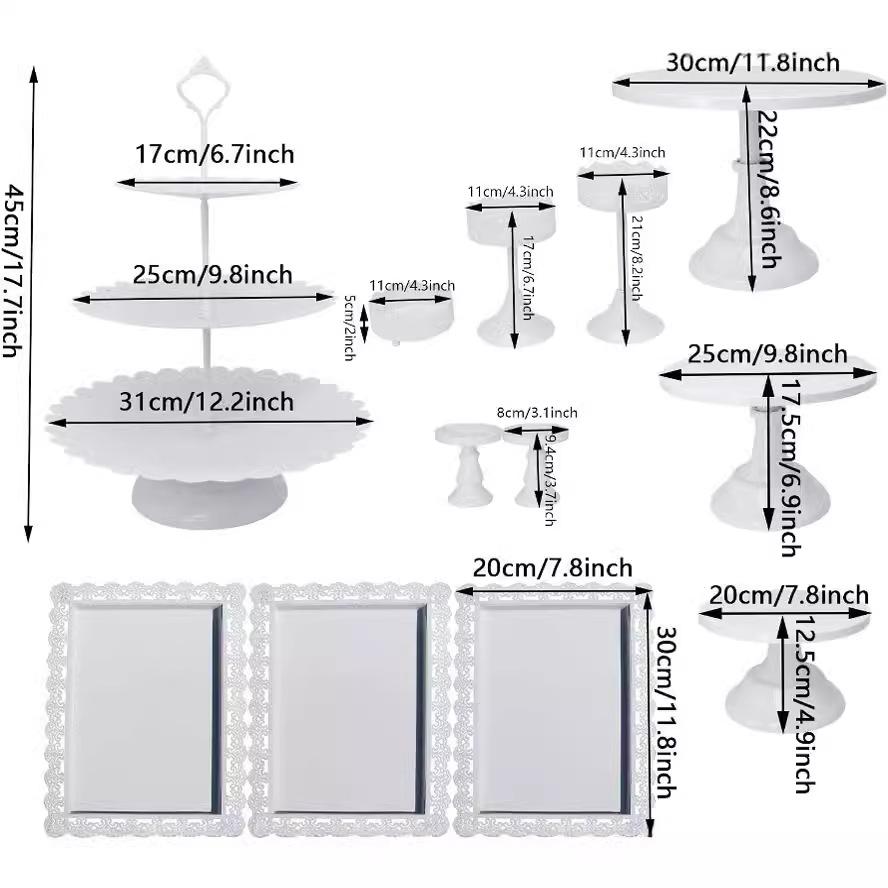 Estante de pastel europeo de hierro forjado conjunto de decoración de boda postres tienda de bocadillos estante de baile prop bandeja de pastel