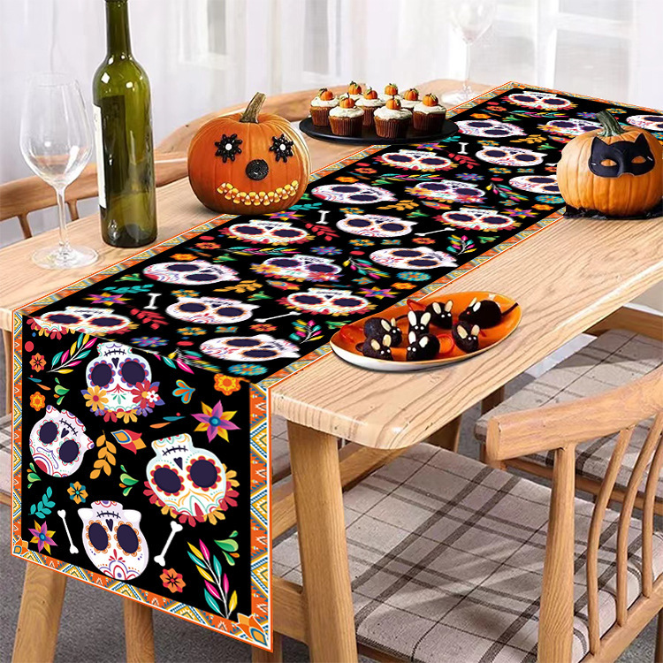 ハロウィーンテーブル旗バナー家庭祝日パーティー雰囲気装飾品キッチンレストランディナーテーブルテーブルクロス旗|undefined