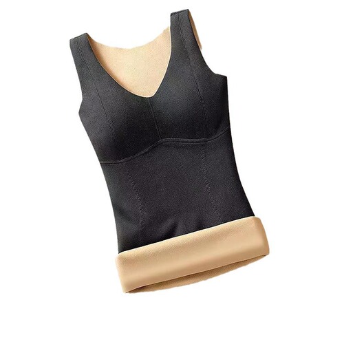 Women's Autumn/Winter New Warm Insulating Vest with Fleece Patches, Padded and Thick Base Layer Top, Hiding Innerwear for Ladies