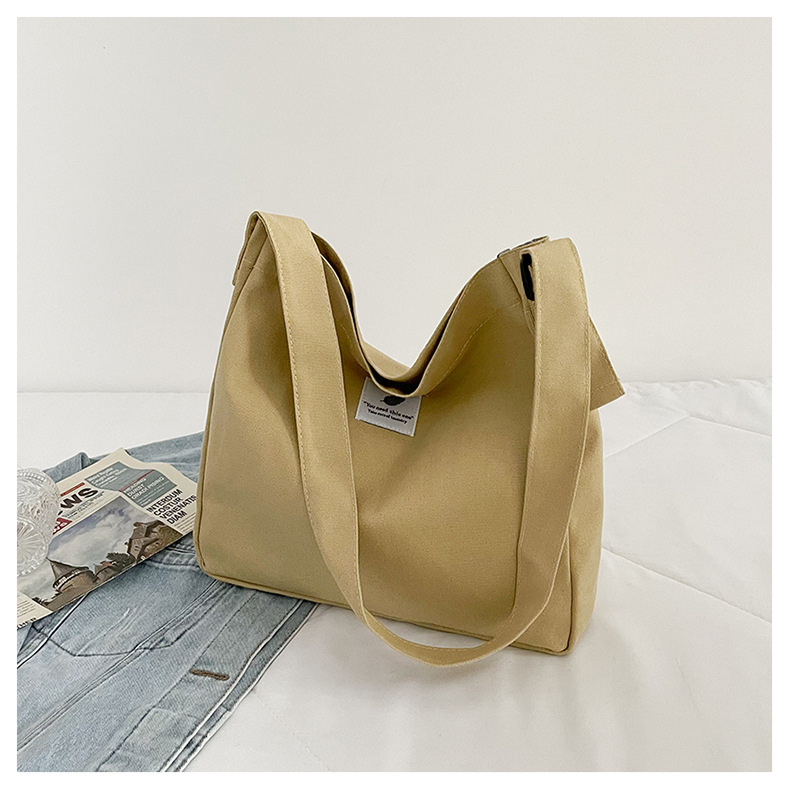 Large-capacity, fashionable and simple canvas bag, 2025 new style, casual and artistic shopping bag, versatile, shoulder crossbody bag undefined