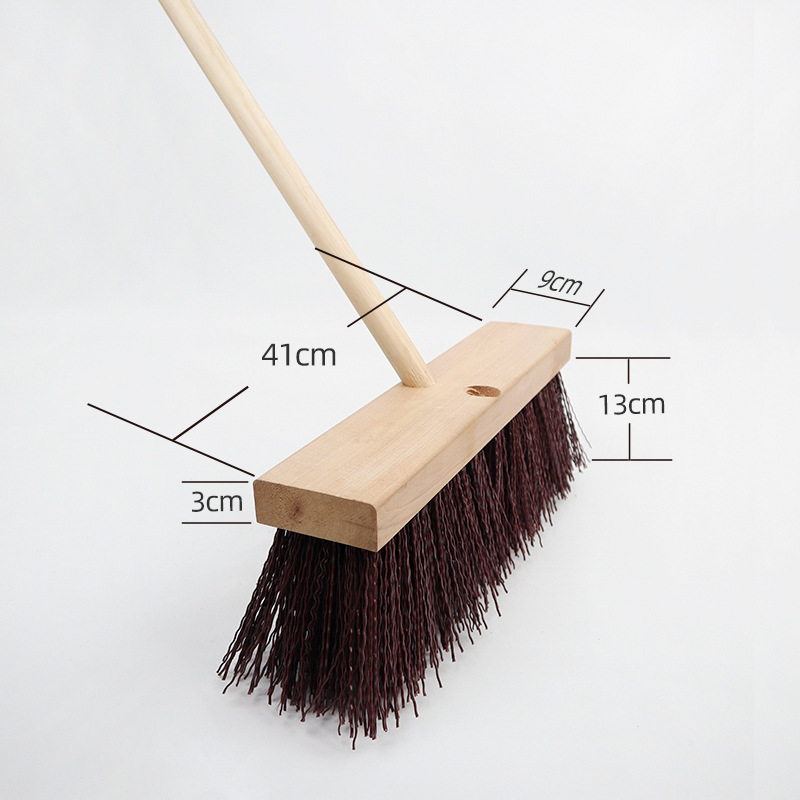 Factory Wholesale Road Cleaning Brush Solid Wood Curved Wire Brush Mexican Deck Brush Household Commercial Storage Plastic Cone Hole