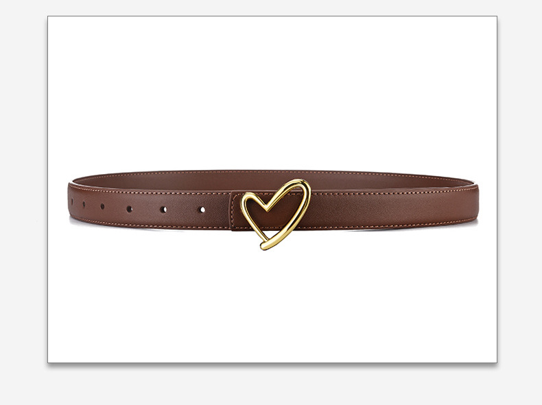 Women's Gender Elegant Style Elegant Heart Shape Solid Color Alloy Leather Women's Leather Belts