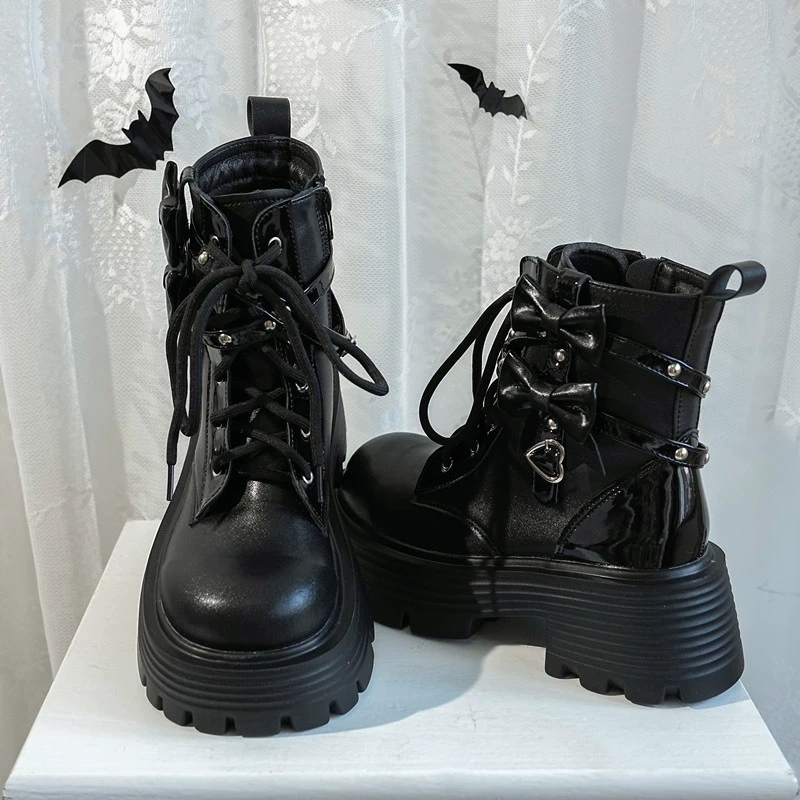 Ночной рыцарь сладкая крутая горячая девушка JK Martin сапоги lolita девушка локомотив короткая бархатная ватная обувь мягкая девушка осень-зима