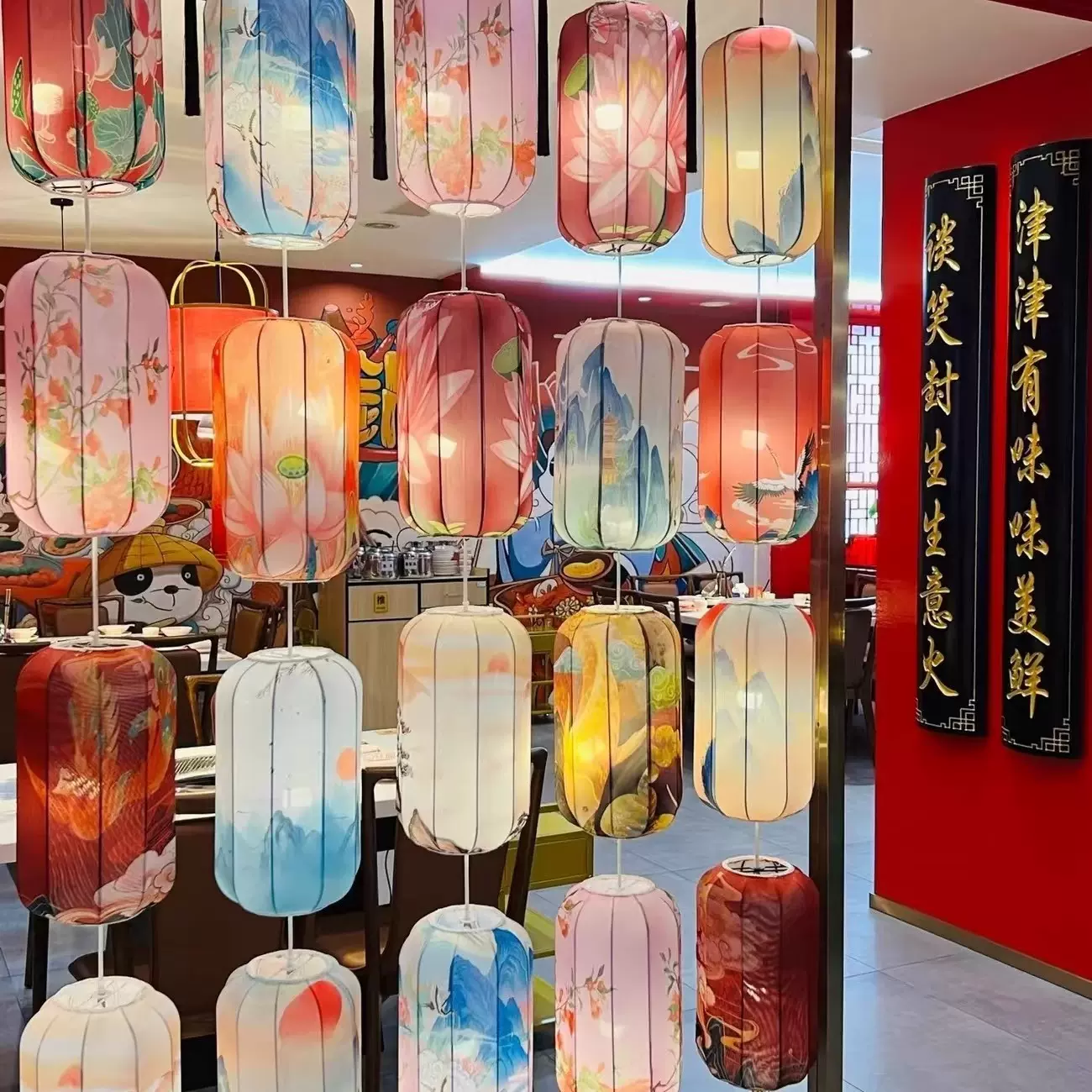 冬瓜灯笼连串灯笼墙装饰古风国潮灯笼中式吊灯酒店商场街道活动