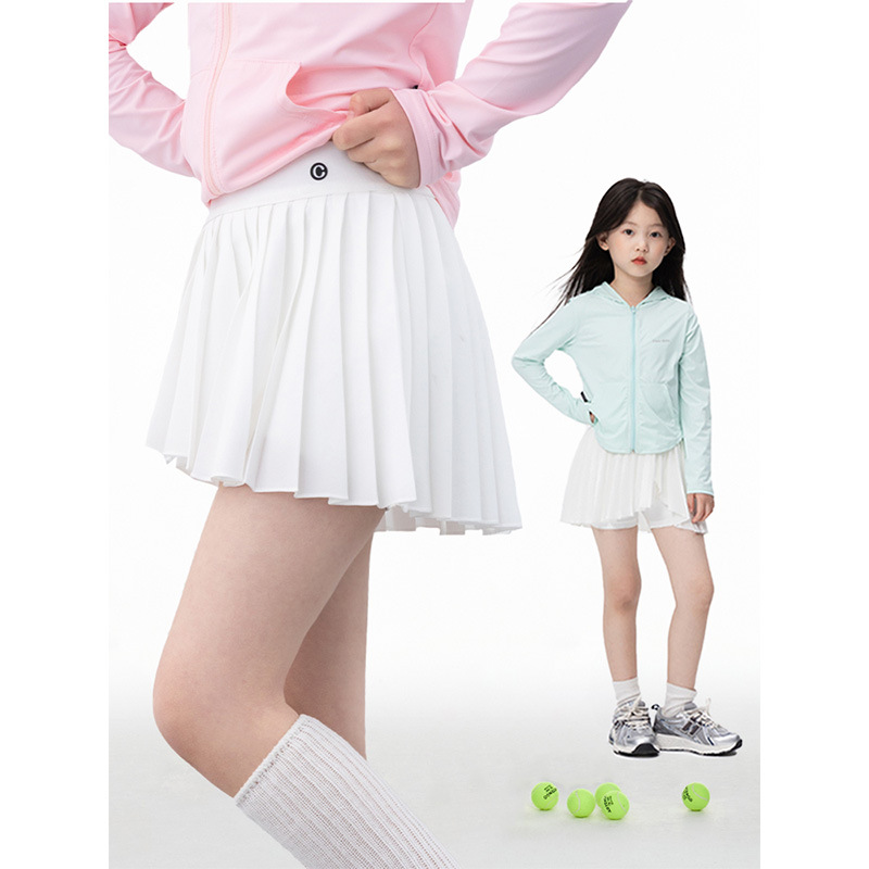 Girls' Sports Pleated Skirt 2025 Summer New Children's Anti-glare Tennis Skirt Lightweight Breathable All-match Skirt