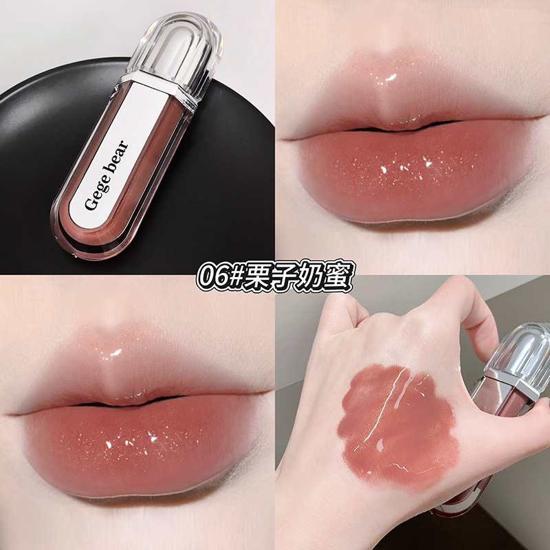 Gege bear agua humidificante, miel labial, pura voluntad, color desnudo, luz acuosa, blanqueamiento y color transfronterizo, esmalte labial para mujeres.