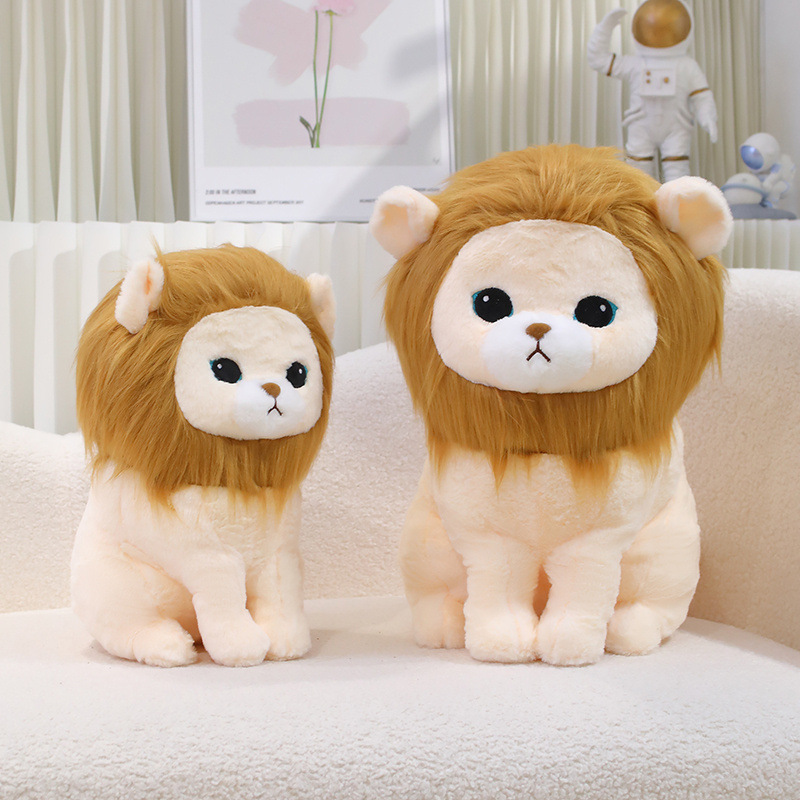 Bosque sentado rey león muñeca muñeca de peluche muñeca cruzada león almohada muñeca de captura cruzada grande