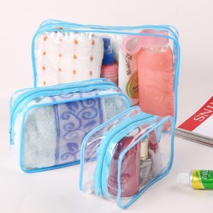 厚みのある既製の PVC ビジュアルトイレタリーバッグアウトドア旅行化粧品トイレタリー収納袋防水ジッパーバッグ|undefined