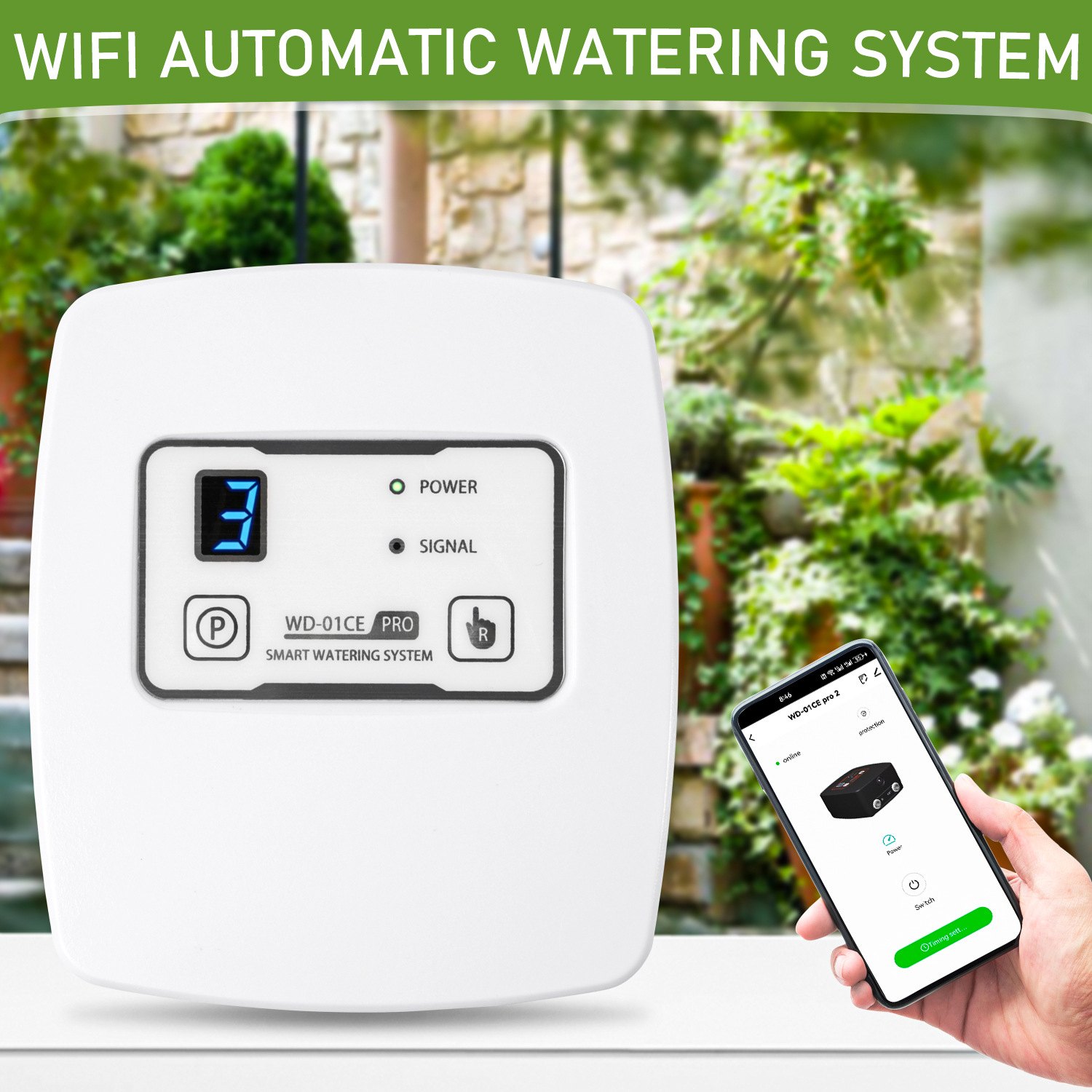Adjustable Drip Irrigation With WiFi Mobile Control, Automatic Timed Watering Device For Balcony Potted Plants And_voghion.com