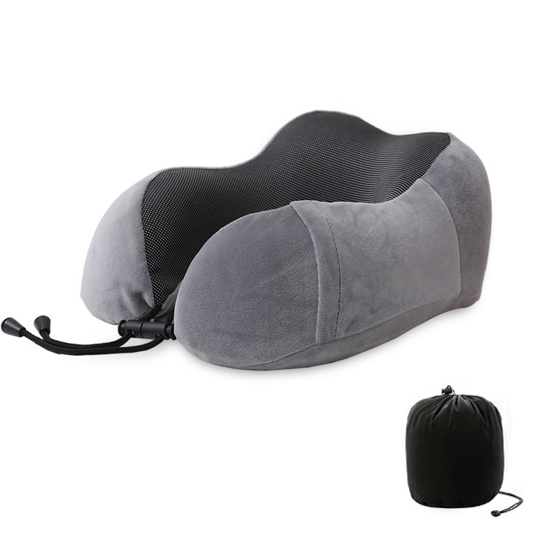 Algodón de memoria transfronteriza almohada de cuello tipo U almohada de columna cervical tela magnética almohada de avión de viaje portátil almohada de cuello almohada de cuello