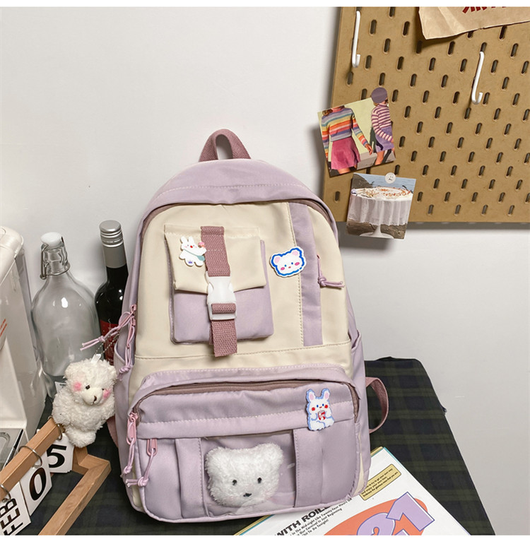 Wholesale Simple Large Capacity Cartoon Pendant Small Pocket Backpack Nihaojewelry display picture 14