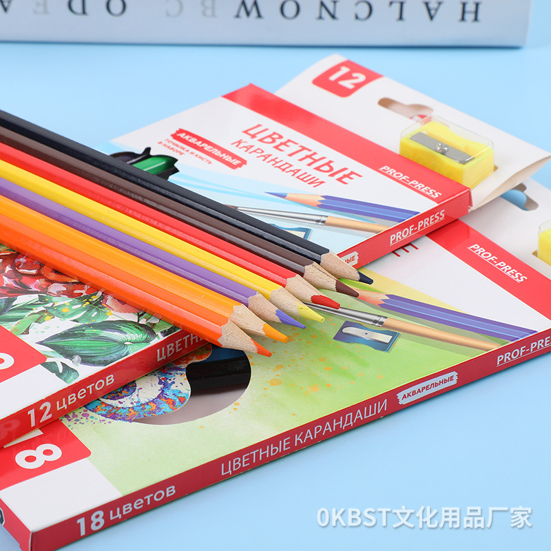 12 colores lápiz de color soluble en agua pintura estudiante profesional pintado a mano arte 18 colores aceitoso plomo traje de principiante