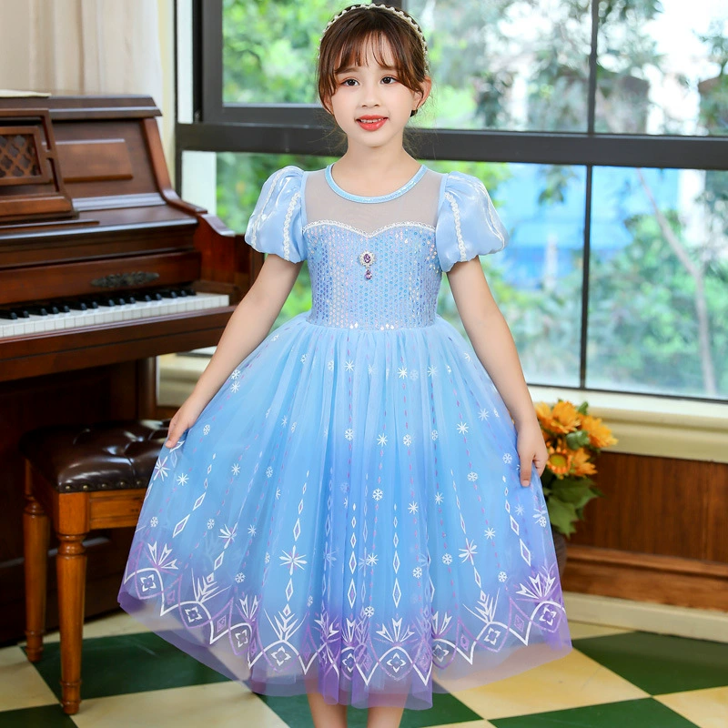 2023 Новое платье принцессы Frozen Princess Платье принцессы Эльзы для девочек Платье для маленьких девочек