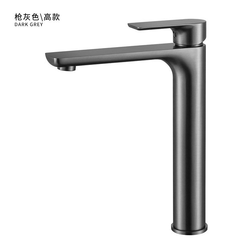 全銅の銃の灰色の洗面器の蛇口の座式の冷水のテーブルの上のたらいは高い手洗いの洗面器の蛇口mt1065をプラスします。|undefined