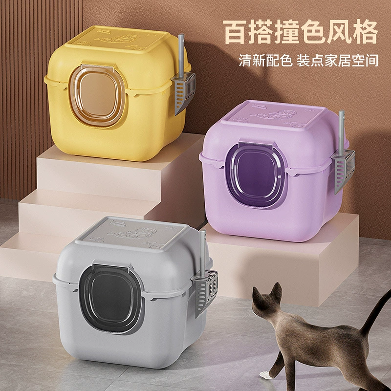 Полный закрытый кошачий песчаный горшок