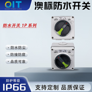 Australian standard outdoor rainstorm switch 1P waterproof switch knob switch household industrial surface IP66