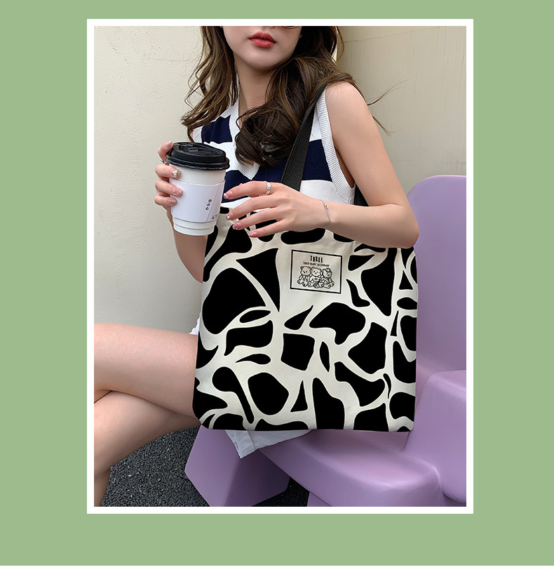 Women's Fashion Cow Pattern Canvas Shopping Bags display picture 6