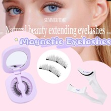 磁吸假睫毛免胶自然假睫毛一对装磁铁眼睫毛套装跨境热卖货源平度