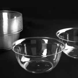 MX56一次性水晶碗勺套装加厚塑料家用甜品汤碗餐具酒席圆形打