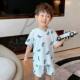 Baby's suit Wide Pine Summer Short-sleeved Shorts Children's Ice Silk Fabric Pajamas Cold Home Clothes Air-conditioning Clothes for Boys and Girls