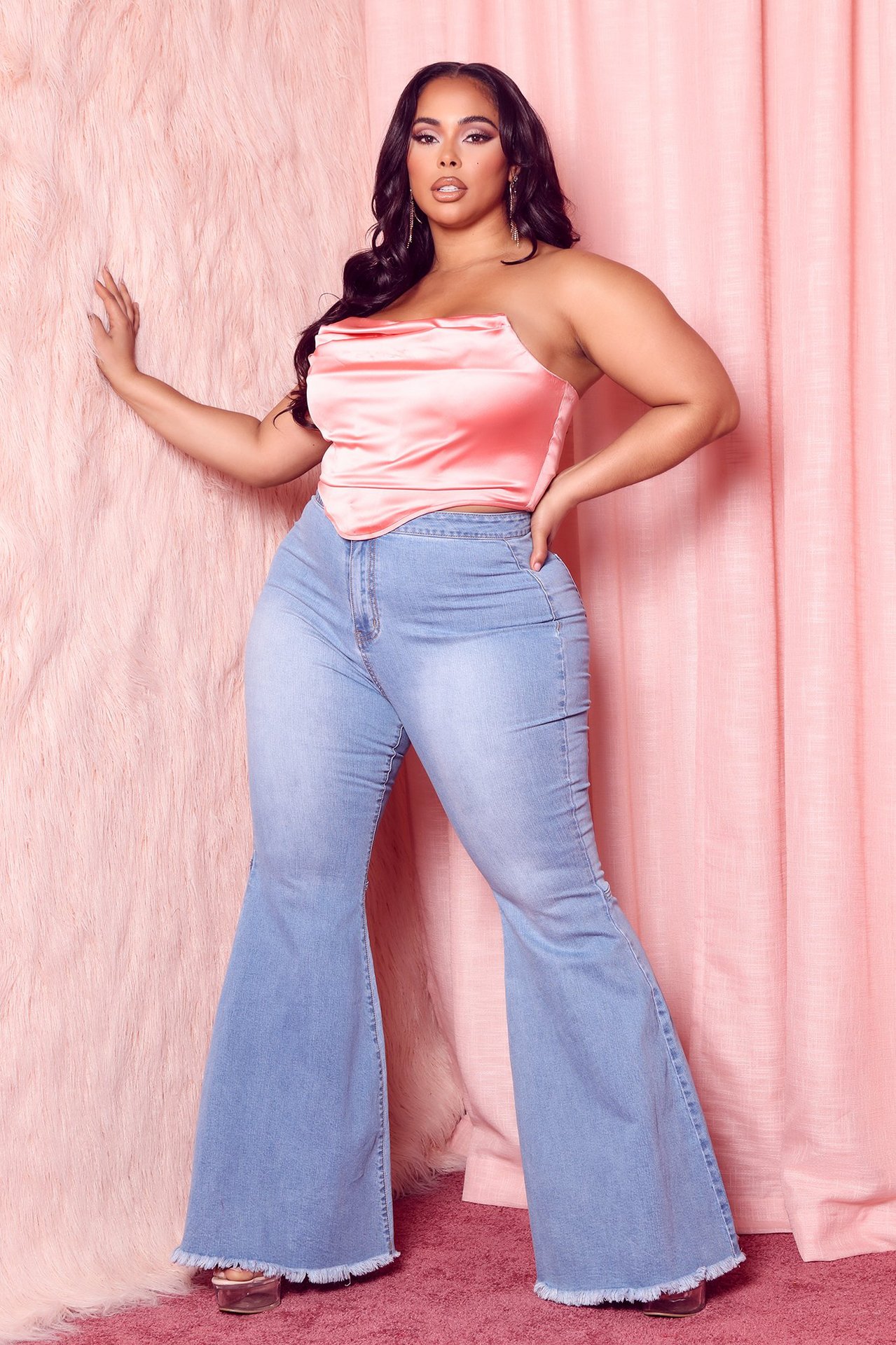 slim wide-leg plus size flared jeans nihaostyles wholesale clothes NSSF89988