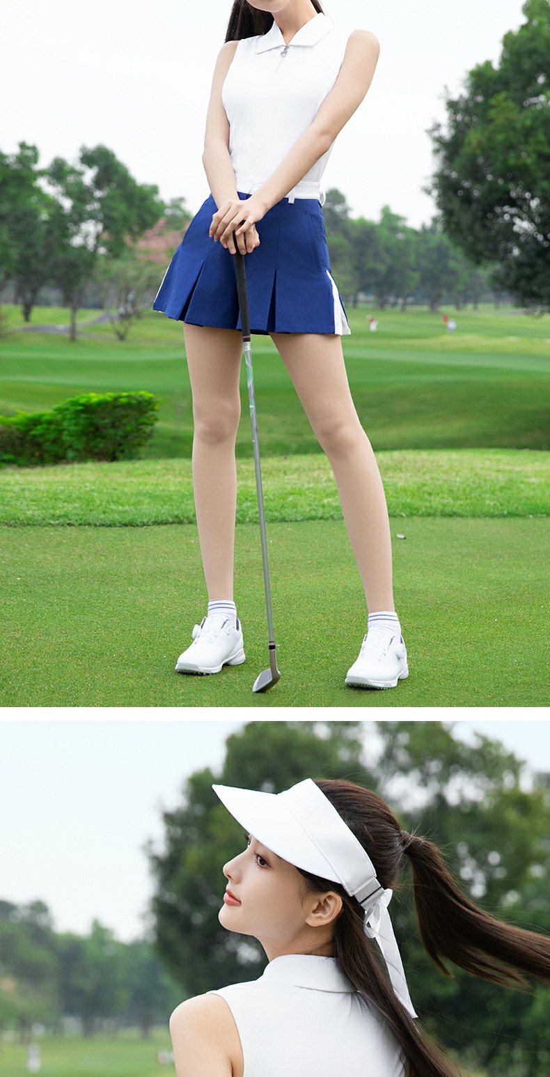 Áo thun nữ golf không tay phong cách thể thao xuân hè — Áo trắng [thiết kế không tay/đàn hồi cao và mềm mại/mỏng và mỏng] YF792, Áo đen [thiết kế không tay/đàn hồi cao và mềm mại/mỏng và mỏng] YF792, Áo màu hồng Sakura [thiết kế không tay/đàn hồi cao và mềm mại/mỏng và mỏng] YF792 chi tiết 10