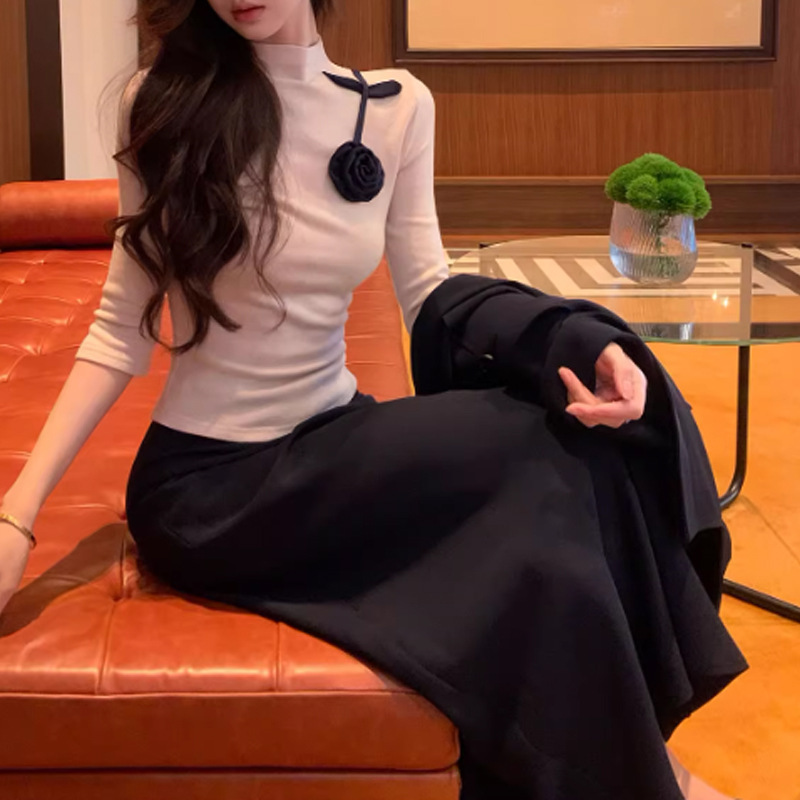 2025新款山茶雅韵早秋高级感西装外套设计感上衣垂感裙三件套套装|undefined