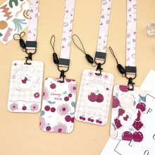 塑料滑盖新款樱桃小兔卡通卡套可爱少女学生校园卡证件卡保护套