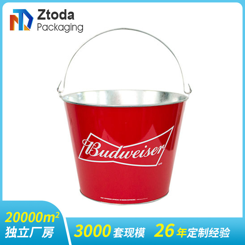 圆形镀锌铁皮桶双耳5升啤酒桶万圣节生日派对冰桶跨境大容量冰桶