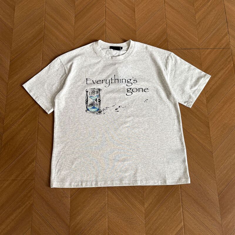Xanvas "Everything's Gone" Slogan Time-Lapse Hourglass Print Sorona Short-Sleeved T-Shirt