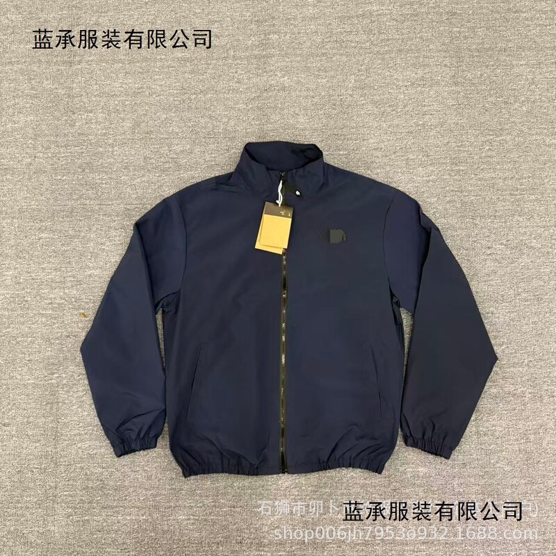 Cross-border autumn and winter men's stand-collar jacket, trendy solid-color casual outerwear, cross-border export style, sporty windbreaker