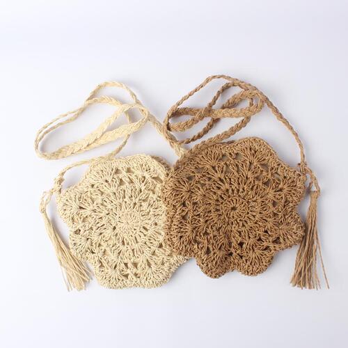 2024 New Manufacturer Straw Bag Fashion Crossbody Bag Mobile Phone Bag Small Capacity Woven Bag Solid Color Single Shoulder Beach Bag