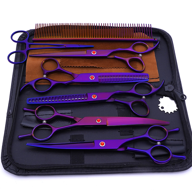 Fábrica al por mayor de acero inoxidable tijeras para mascotas tijeras profesionales de corte de pelo para mascotas tijeras de diente fino tijeras de corte de pelo de peluche