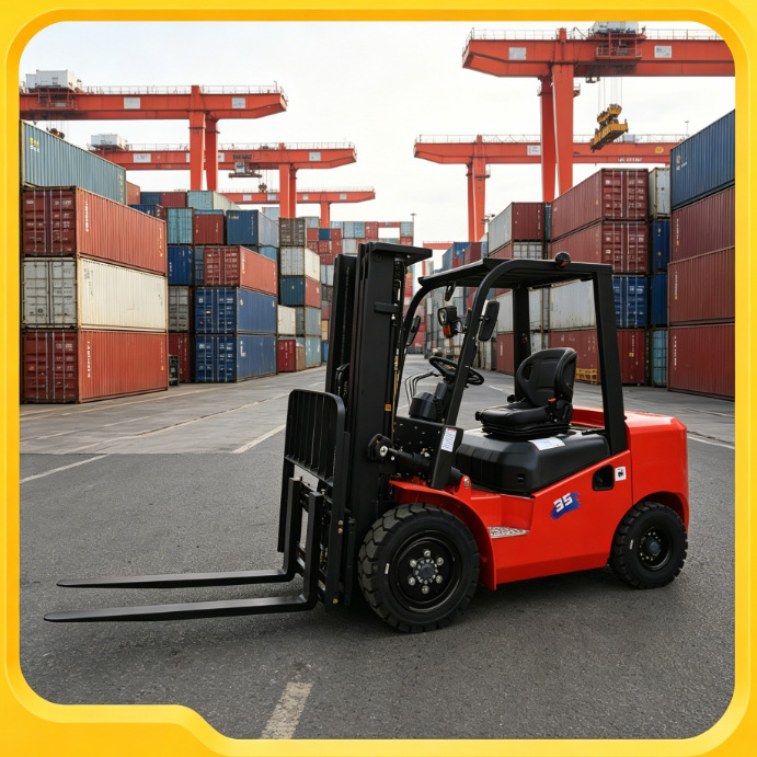 Comercio exterior transfronterizo carretilla elevadora de cuatro tracciones Euro cinco emisiones 3 toneladas 5 toneladas 10 toneladas carretilla elevadora diesel