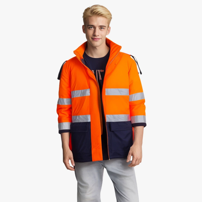 Custom-made 2026 model high-reflective safety workwear uniforms for men and women, windproof and waterproof outdoor workwear