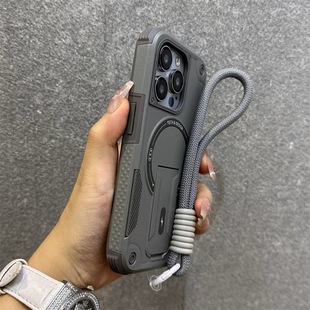 Suitable for Apple 17 Mobile Phone Case Iphone16Promax Magnetic Invisible Bracket High-End Simple Protective Cover New