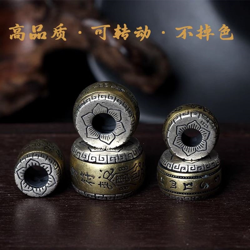 High-quality ancient Xizang silver, rotatable and non-fading DIY beads, barrel beads, spacer beads, Xizang-style cultural craft bracelet accessories