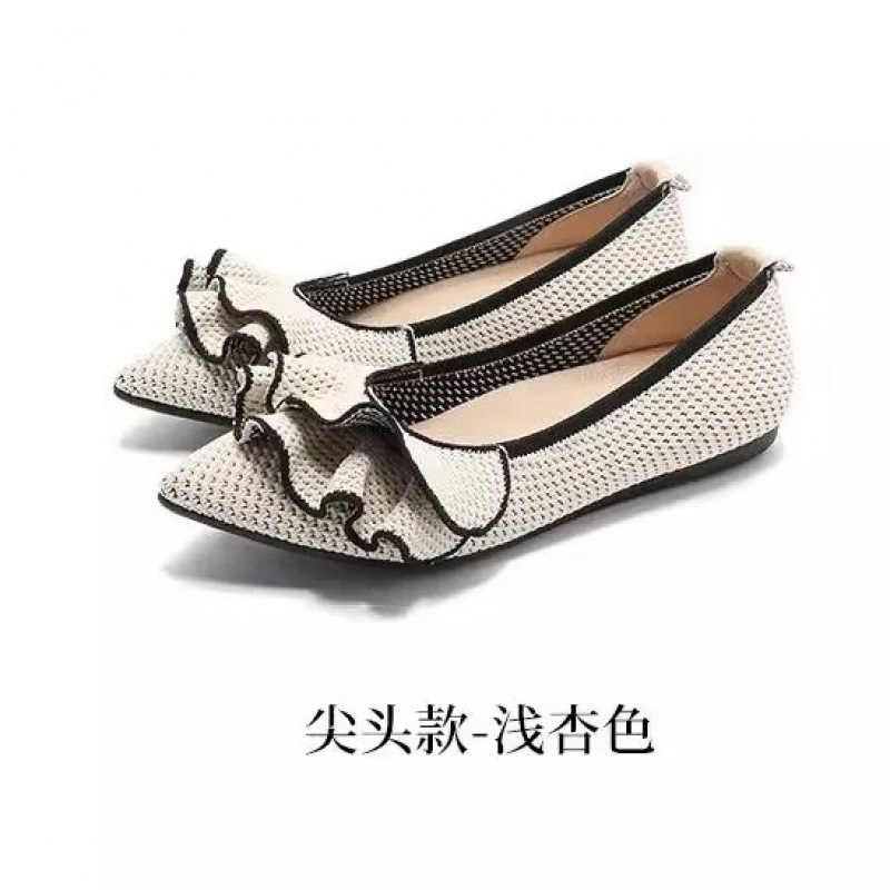 内增高5cm【裸穿单鞋】蛋卷荷叶边尖头休闲平底新款法式软底舒适|undefined