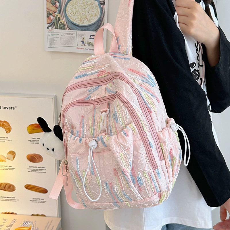 High quality fresh backpack, small design capacious school bag for leisure, for students