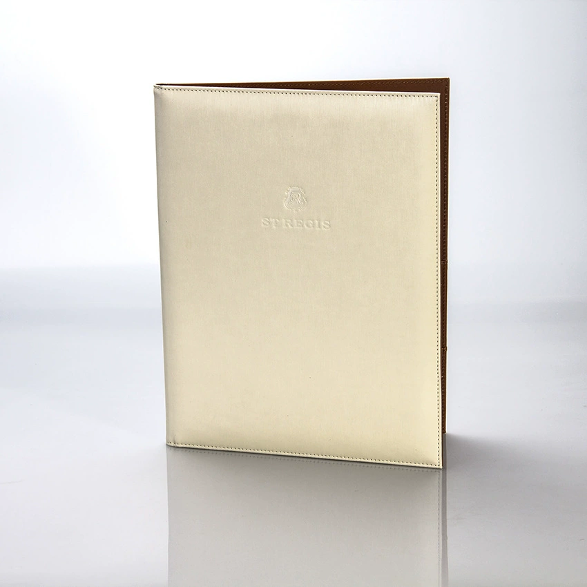Папка-каталог для обслуживания номеров в высококлассных отелях, кожаная, формат А4, с фиксированным логотипом