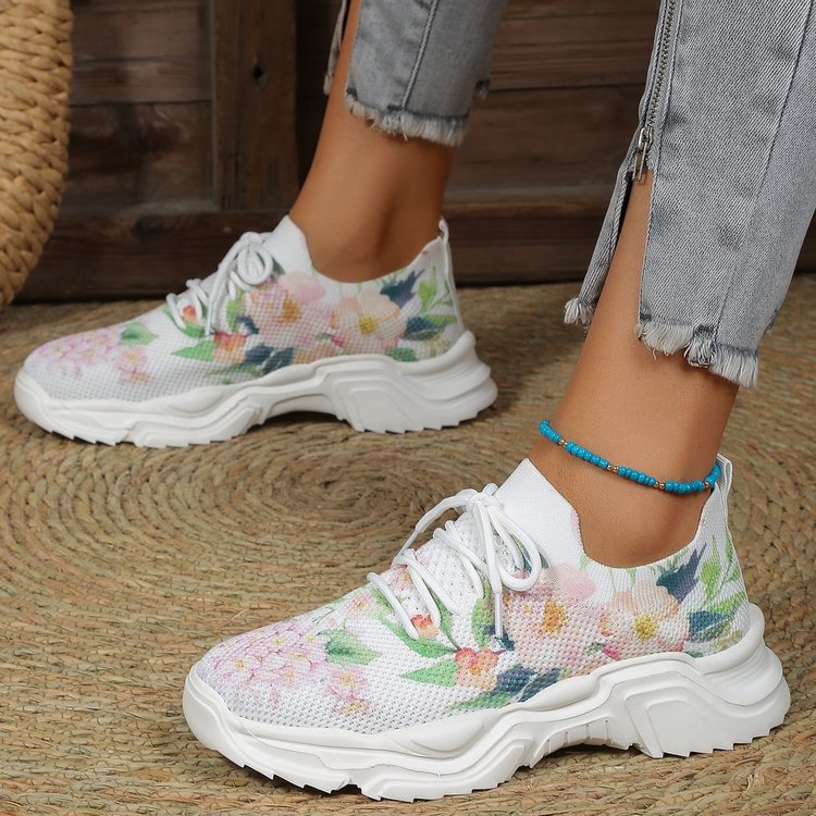 Femmes Décontractée Coloré Floral Bout Rond Chaussures De Sport display picture 16