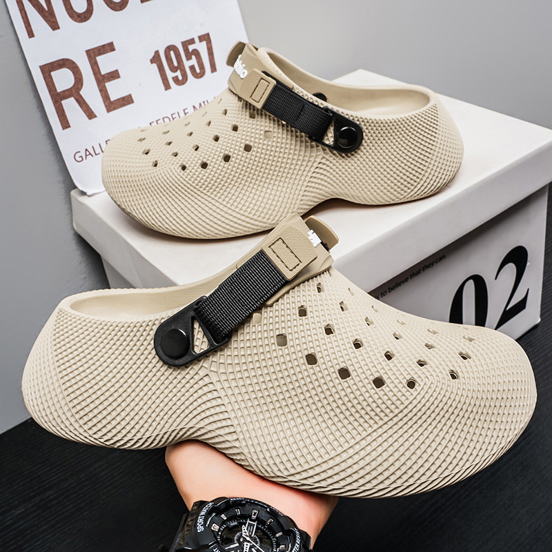 Men's Summer New Style Clogs with Trendy Texture, Thick-Soled Sandals, Wholesale in Stock, Comfortable Outdoor Closed-Toe Slippers for Men Men's Summer New Style Clogs with Trendy Texture, Thick-Soled Sandals, Wholesale in Stock, Comfortable Outdoor Closed-Toe Slippers for Men