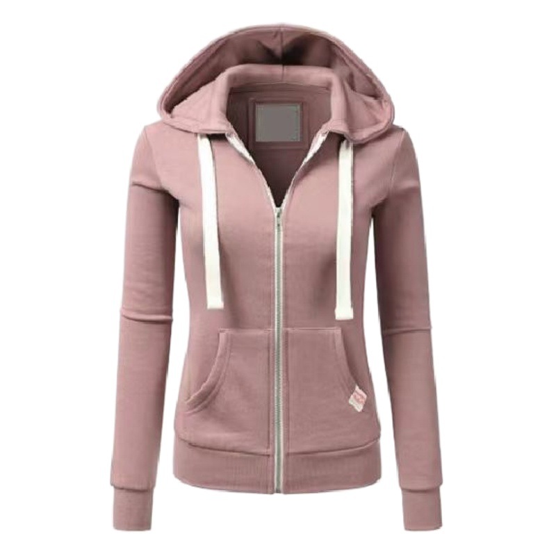 Cross-border supply Amazon 2023 new sweater women's sports pocket cardigan zipper hoodie factory direct sales