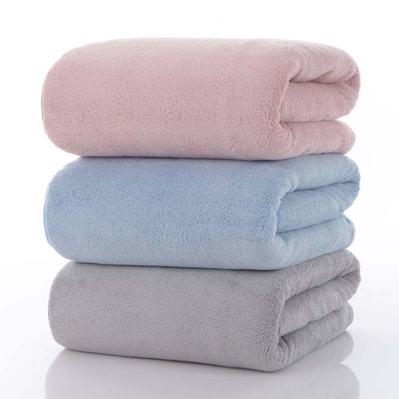 70*140cm coral fleece soft cloak bath towel shawl men and women with air conditioning blanket lunch break blanket bath towel wholesale