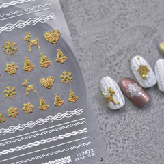 Tomoni Embossed Nail Stickers – Japanese-style Cute Nail Decals with Snowflake and Sweater Designs, Wholesale Available